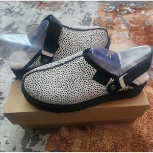 New UGG Lanah Clog Black Cheetah‎ Women's size 6